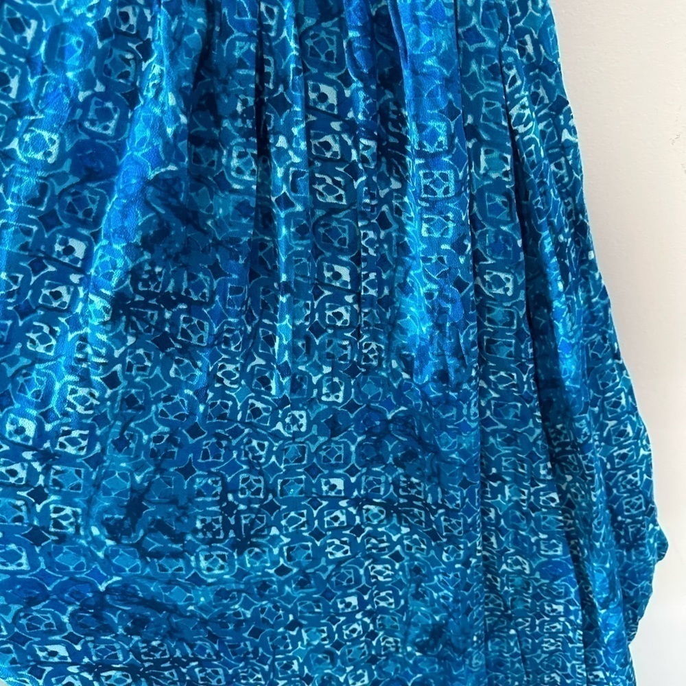 Green Dragon Women's Batik I Bleu Genevieve Wrap Dress - Picture 6 of 8